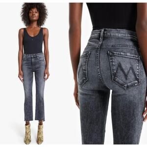 Mother Denim The Insider Crop Step Fray Jeans 26 Train Stops 80s Throwback Indie